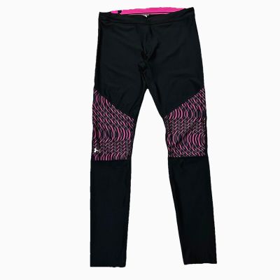 Under Armour Leggings Women's size L Black Pink Athletic Workout Pants Stretch